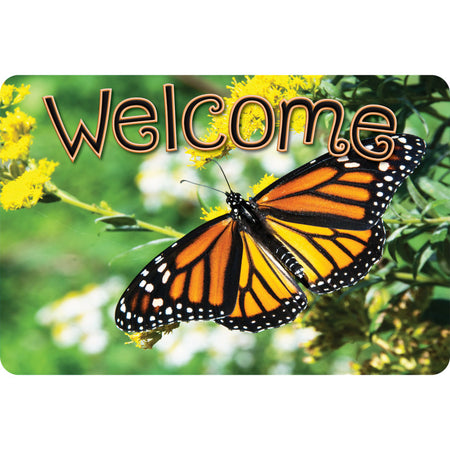 The Original Fun Mat&trade;, Welcome Mat, 15.5" x 23.5", Butterfly Welcome