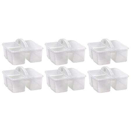 Plastic Storage Caddy, Clear, Pack of 6