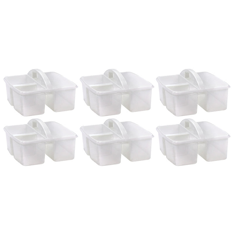 Plastic Storage Caddy, Clear, Pack of 6