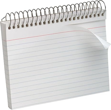 Spiral bound White Index Cards 4″ x 6″ Ruled 23608