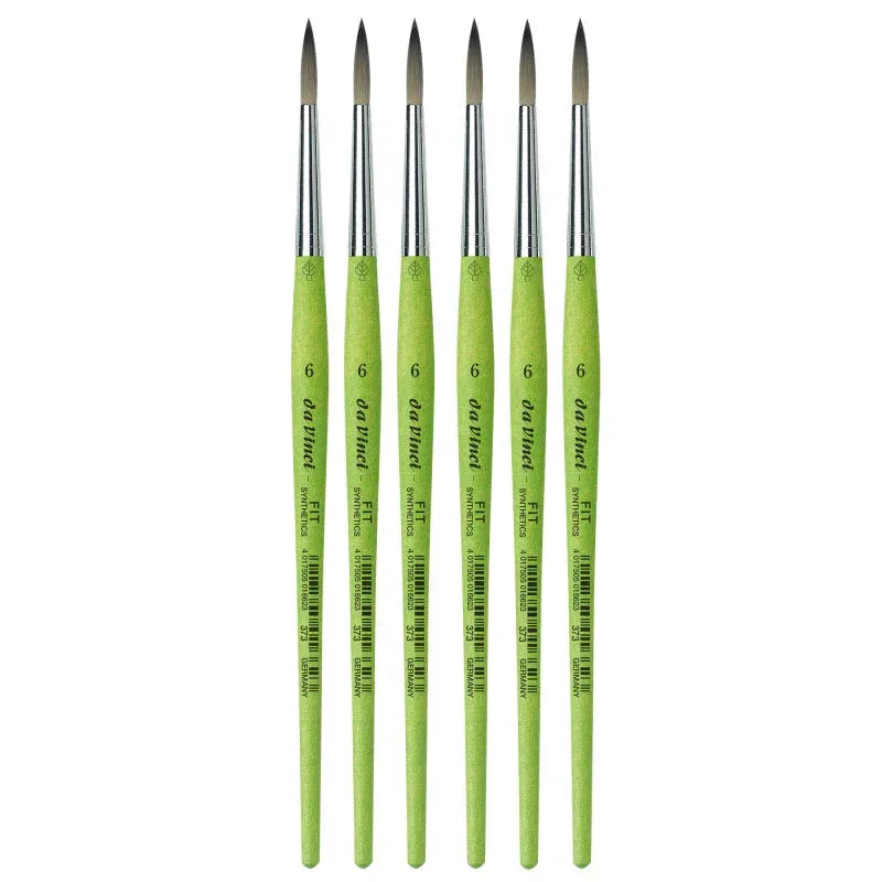 FIT Synthetics Student Brush, Synthetic, Acrylic & Tempera, Round, Series 373, Size 6, Pack of 6