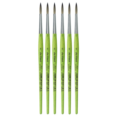 FIT Synthetics Student Brush, Synthetic, Acrylic & Tempera, Round, Series 373, Size 6, Pack of 6