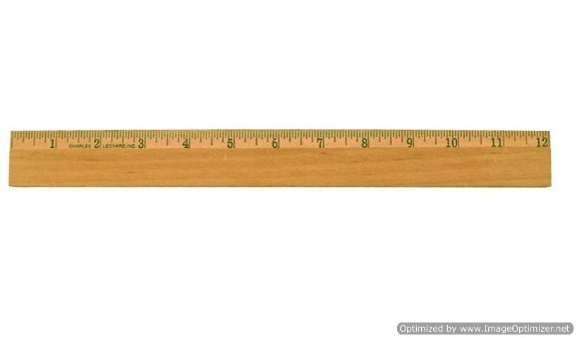 Office Wood Ruler with Metal Edge, 12 Inches