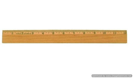 Office Wood Ruler with Metal Edge, 12 Inches