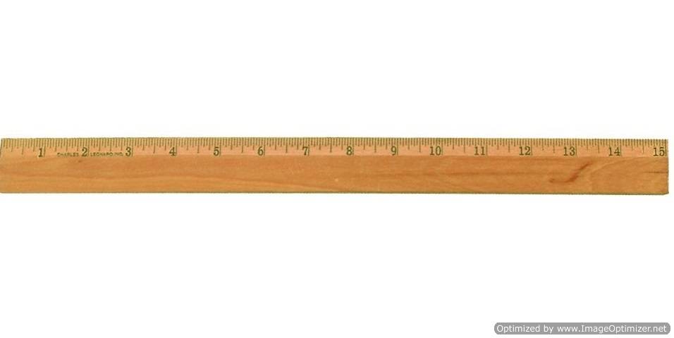 Office Wood Ruler with Metal Edge, 15 Inches
