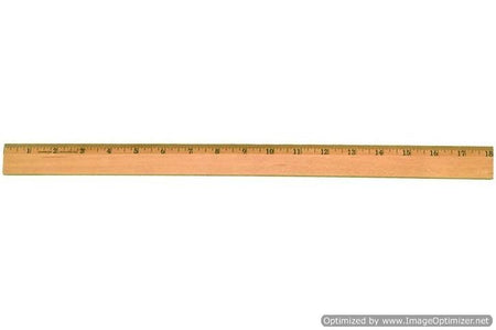 Office Wood Ruler with Metal Edge, 18 Inches