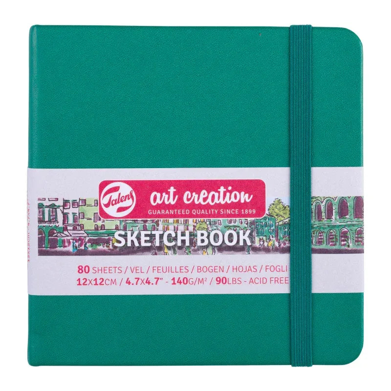 Sketchbook, 80 Sheets, 90lbs, Forest Green Cover, 4.7" x 4.7"