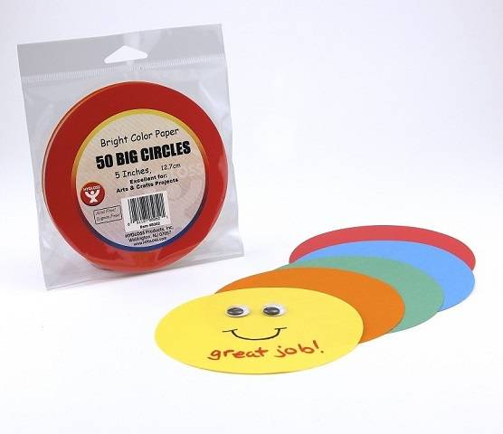 Hygloss 5" Paper Circles, 50 Sheets