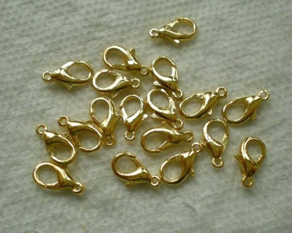 144-Piece Lobster Claw Clasps for Jewelry Making, 12mm, Gold