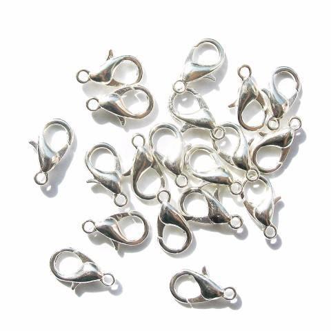 144-Piece Lobster Claw Clasps for Jewelry Making, 12mm, Silver
