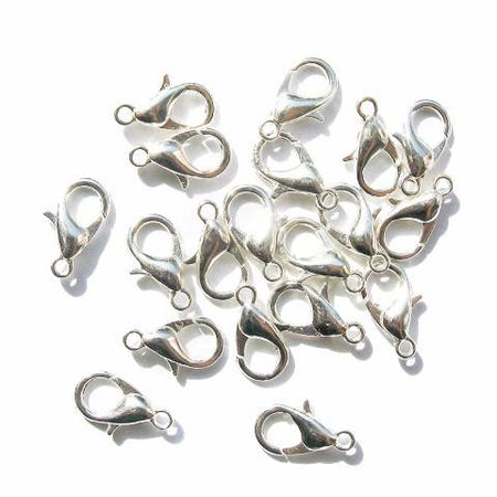 144-Piece Lobster Claw Clasps for Jewelry Making, 12mm, Silver