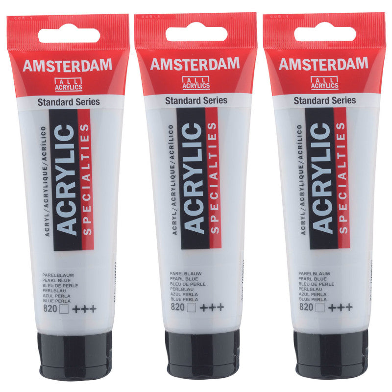 Standard Acrylic Paint, 120ml, Pearl Blue 820, Pack of 3