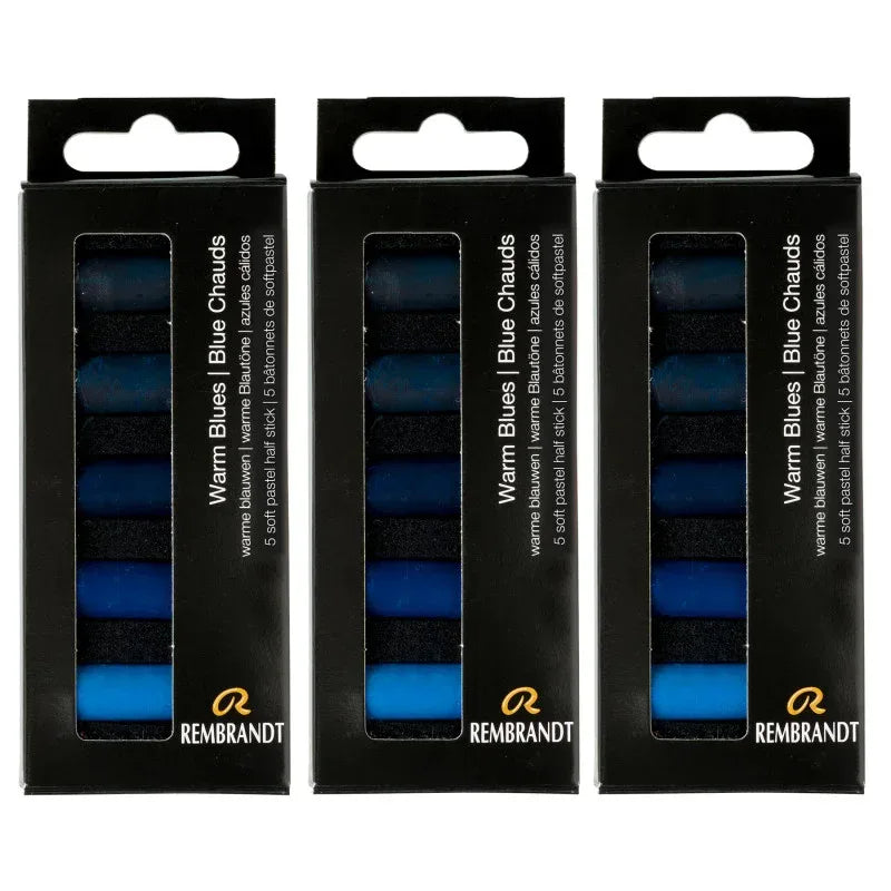 Soft Pastels Micro Sets, Warm Blues Per Set, 5 Half Sticks, 3 Sets