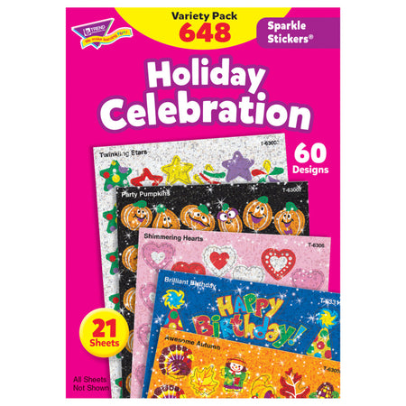 Holiday Celebration Sparkle Stickers&reg; Variety Pack, 648 ct