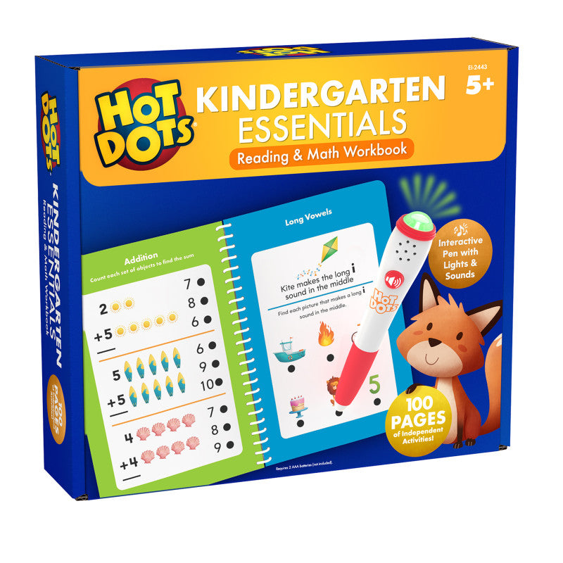 Hot Dots&reg; Kindergarten Essentials Reading & Math Workbook
