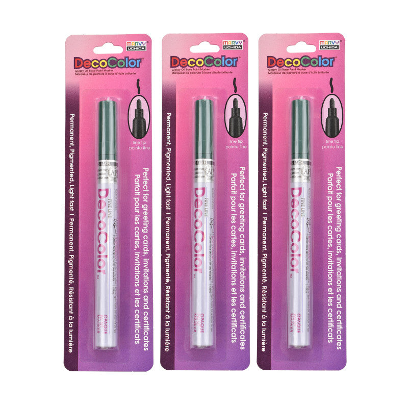 DecoColorÂ® Paint Marker, Fine Tip, 200-S, Pine Green #72, Set of 3