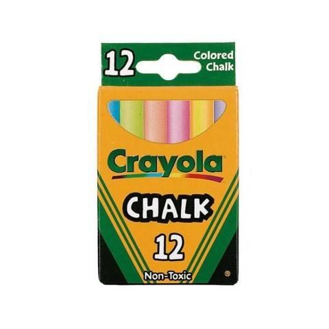 Crayola® Chalk, Assorted, 12/Box 51-0816