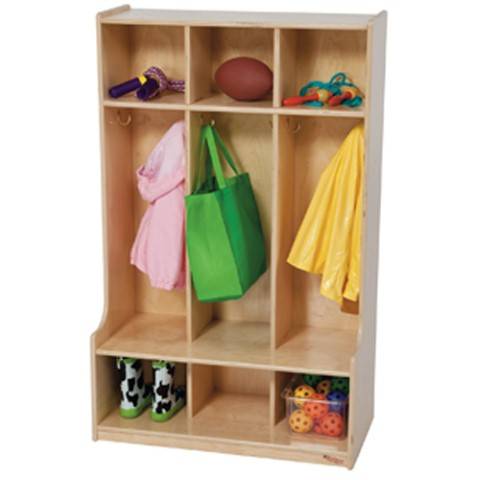 Wood Designs Children 3 Section Locker Natural, WD-51003