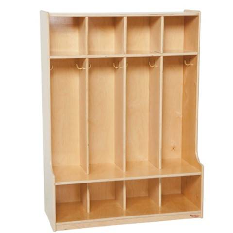Wood Designs Children 4 Section Locker Natural, WD-51004