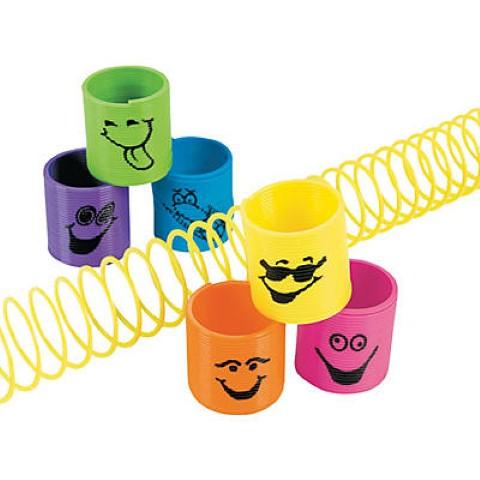 Plastic Mini Goofy Smile Face Magic Springs - 1-3/8" - 50/pkg.