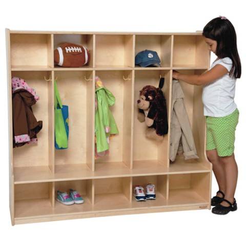 Wood Designs Children 5 Section Locker 54" W, Natural, WD-51054