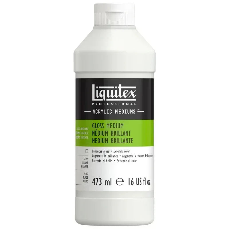 Professional Acrylic Gloss Medium, Clear, 16 oz (473 mL)