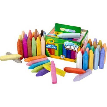 Crayola® Washable Sidewalk Chalk, 48 Colored Chalk Sticks, (BIN51-2048)