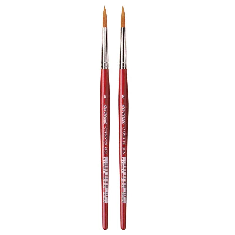 COSMOTOP-SPIN Silkpainting Brush, Synthetic, Watercolor, Round, Size 6, Pack of 2