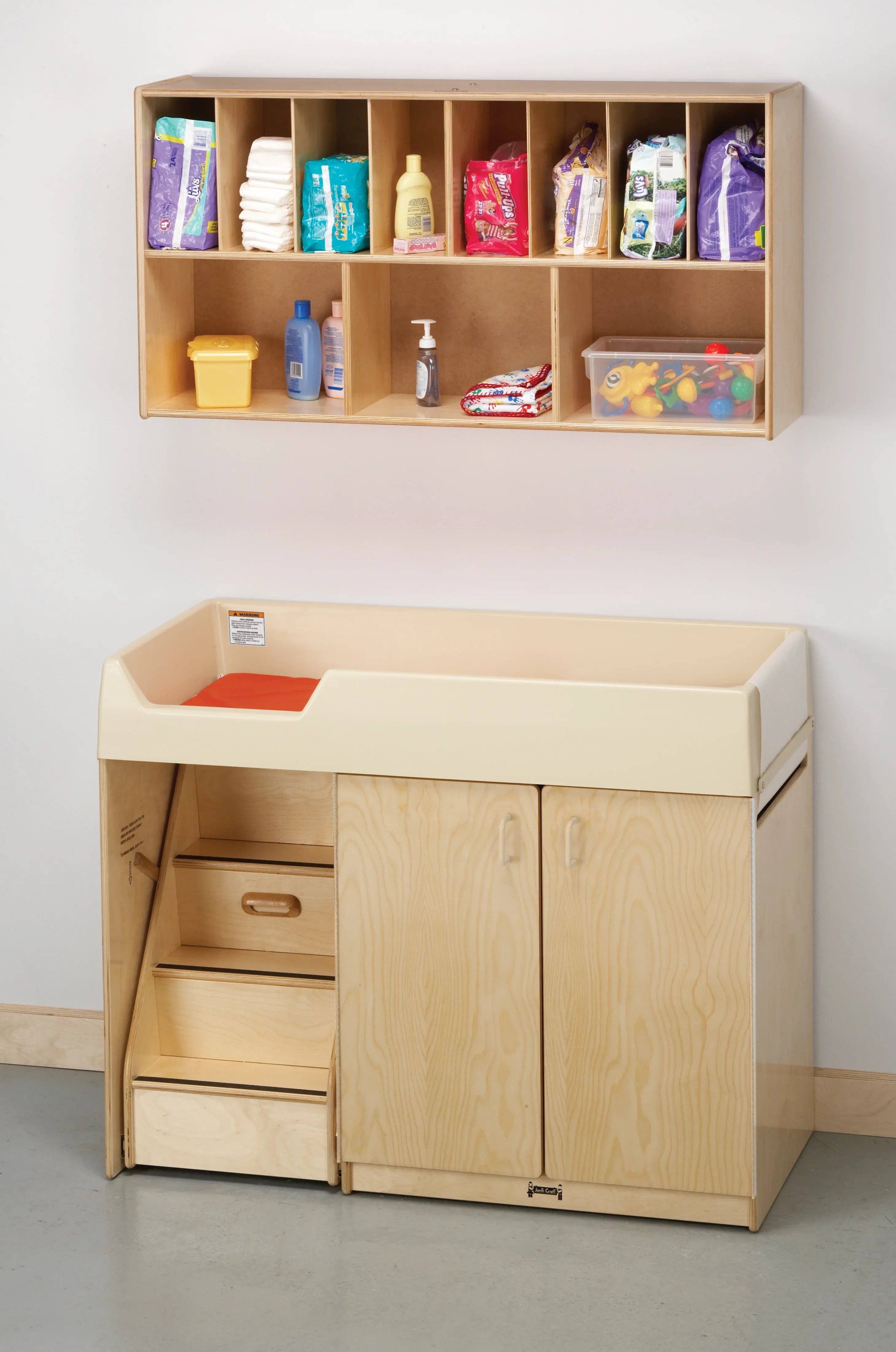 Jonti-Craft® Diaper Changer with Stairs - Left