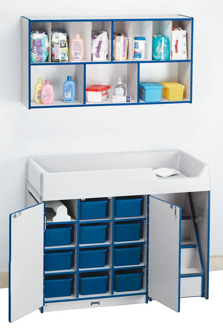 Rainbow Accents® Diaper Changer with Stairs - Right - Blue