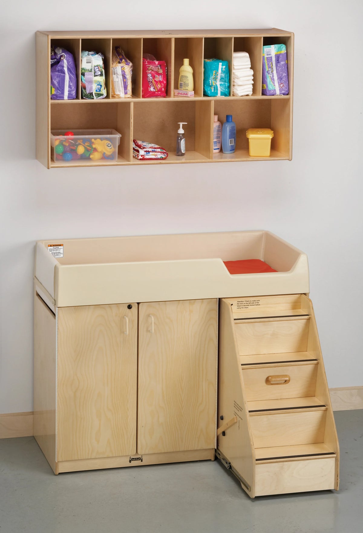 Jonti-Craft® Diaper Changer with Stairs - Right