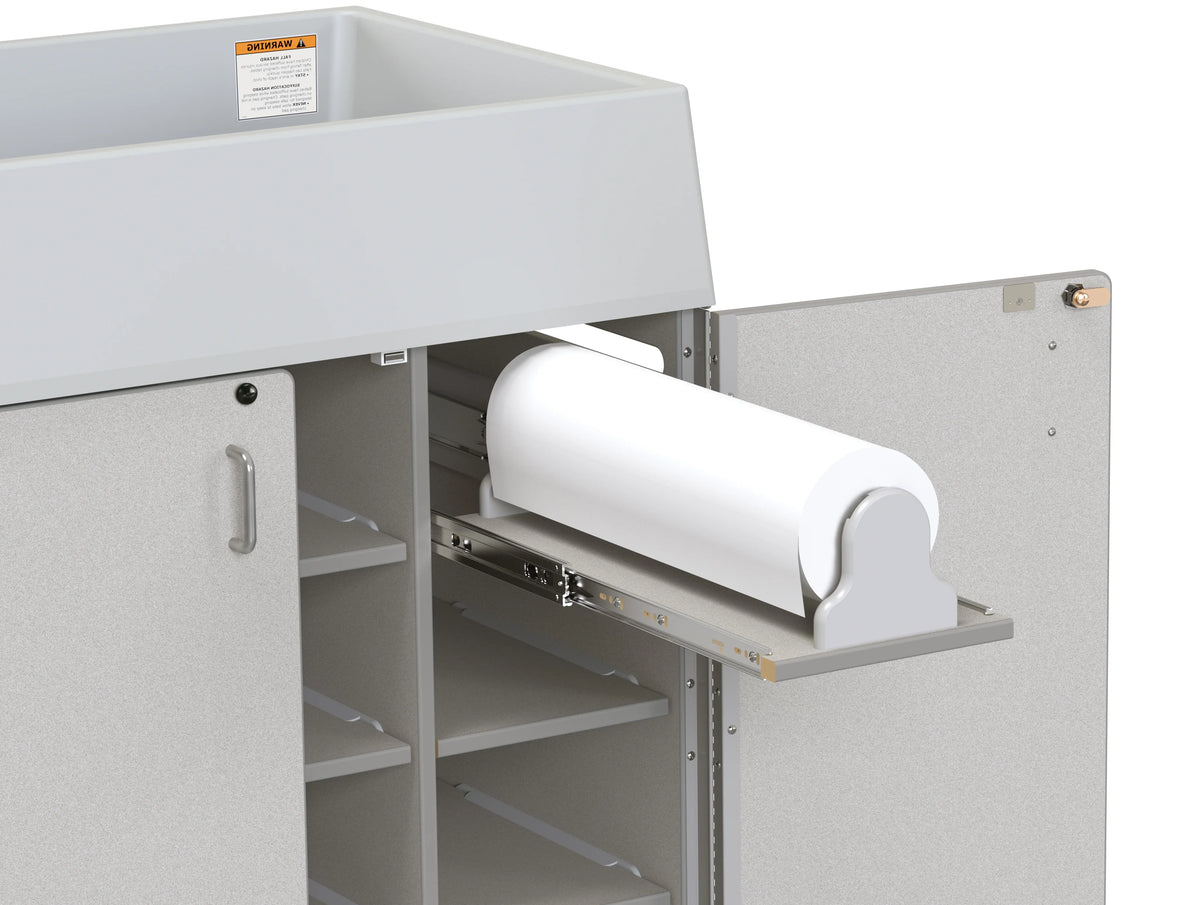Rainbow Accents® Diaper Changer with Stairs - Left - Gray