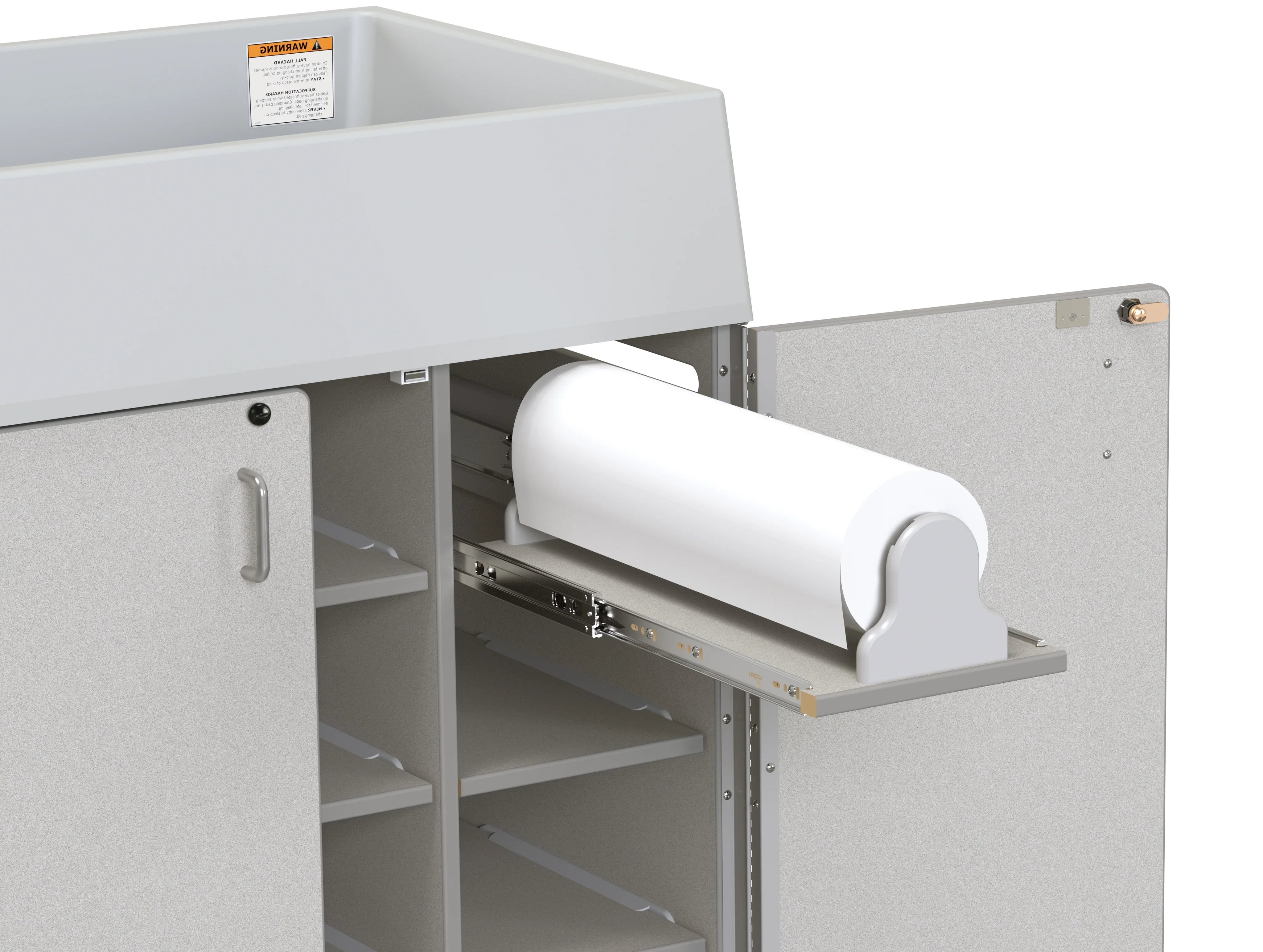 Rainbow Accents® Diaper Changer with Stairs - Left - Gray