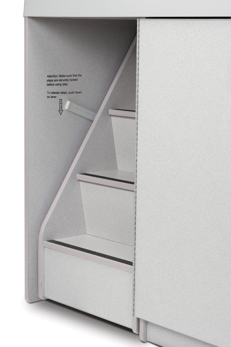 Rainbow Accents® Diaper Changer with Stairs - Left - Gray