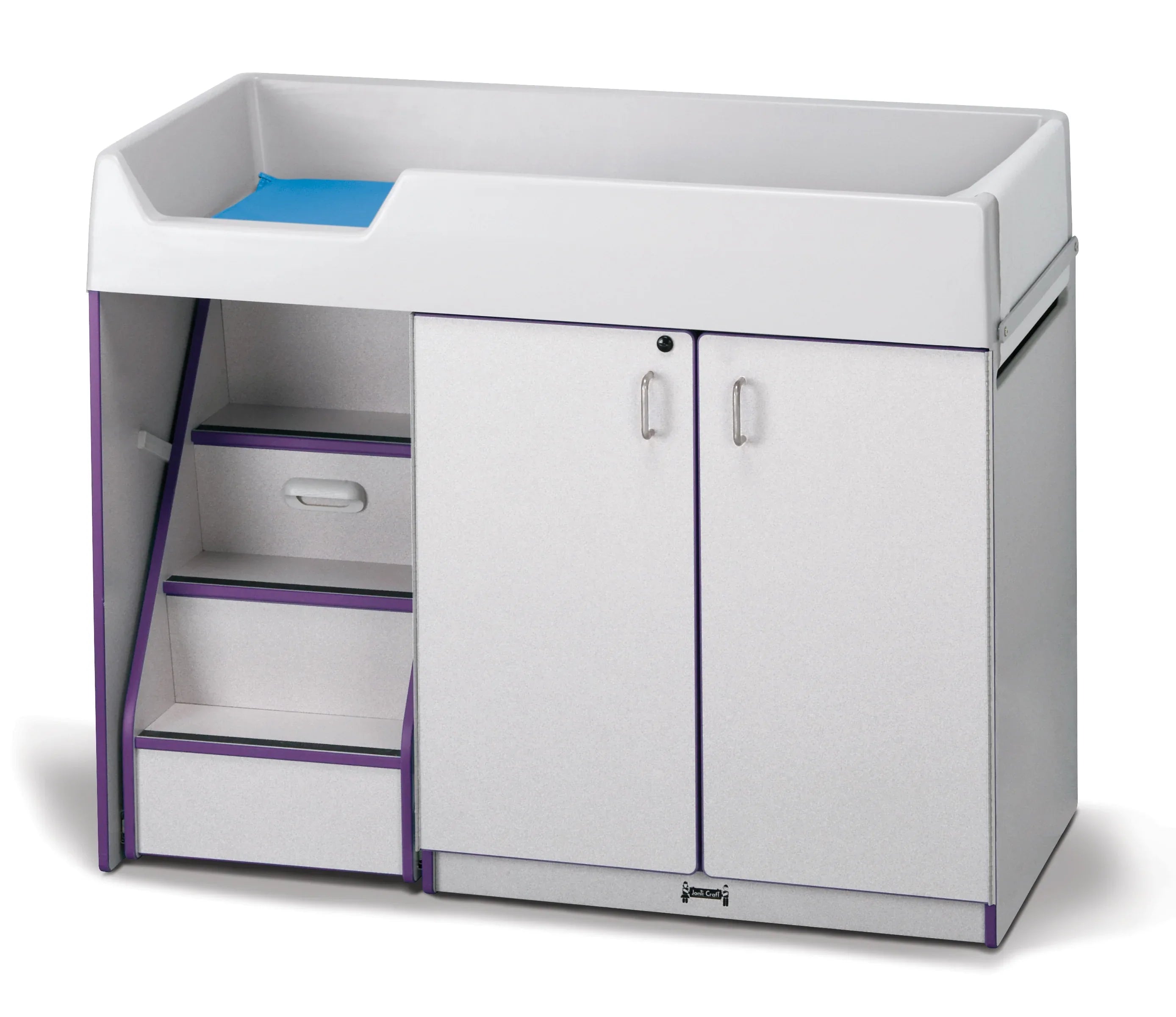 Rainbow Accents® Diaper Changer with Stairs - Left - Purple