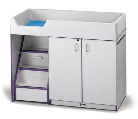 Rainbow Accents® Diaper Changer with Stairs - Left - Purple