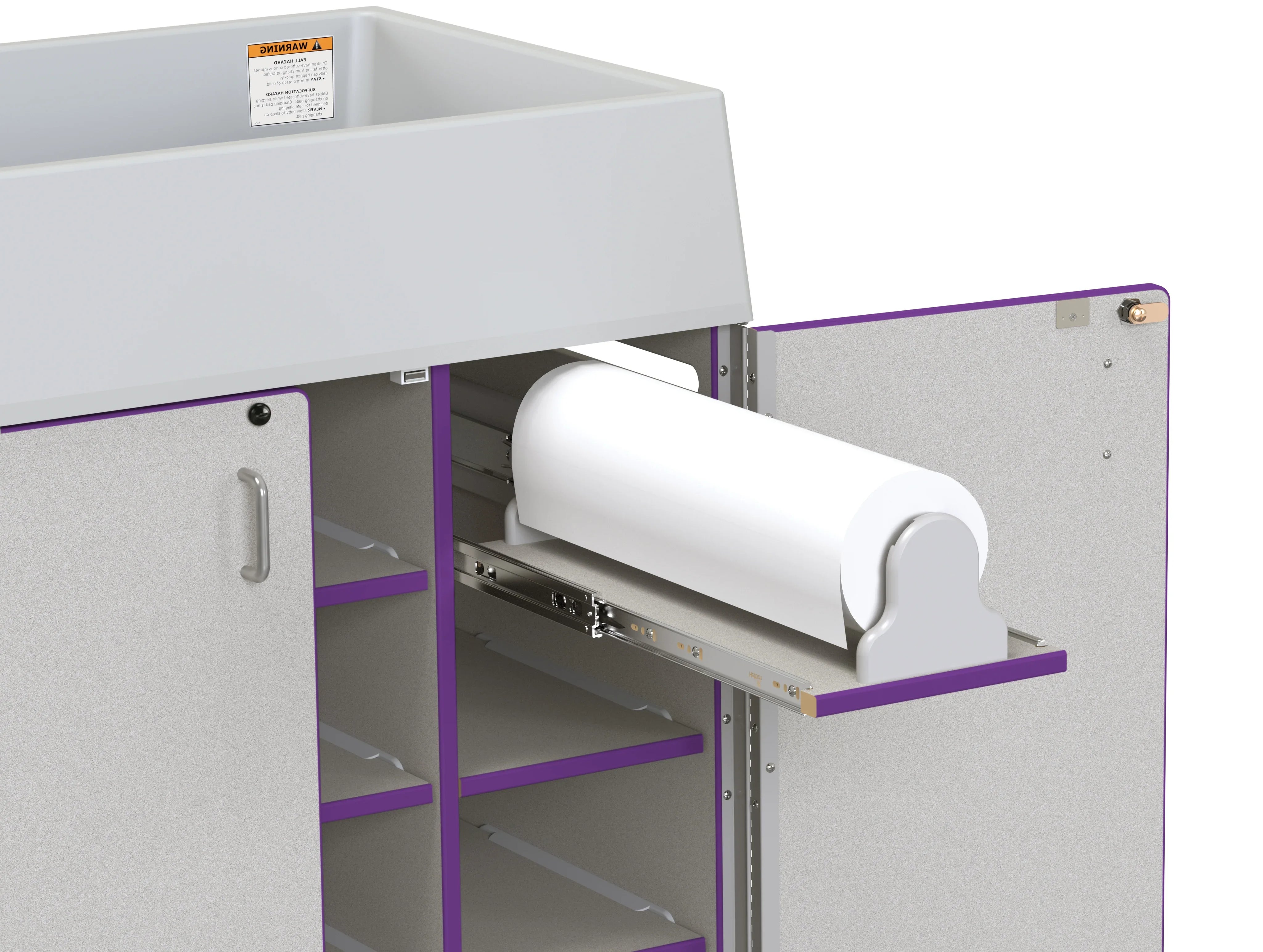 Rainbow Accents® Diaper Changer with Stairs - Left - Purple