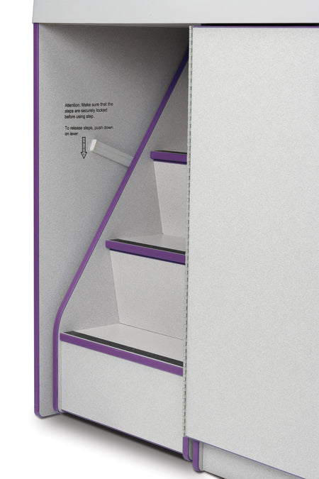 Rainbow Accents® Diaper Changer with Stairs - Left - Purple