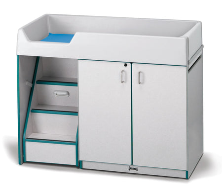Rainbow Accents® Diaper Changer with Stairs - Left - Teal