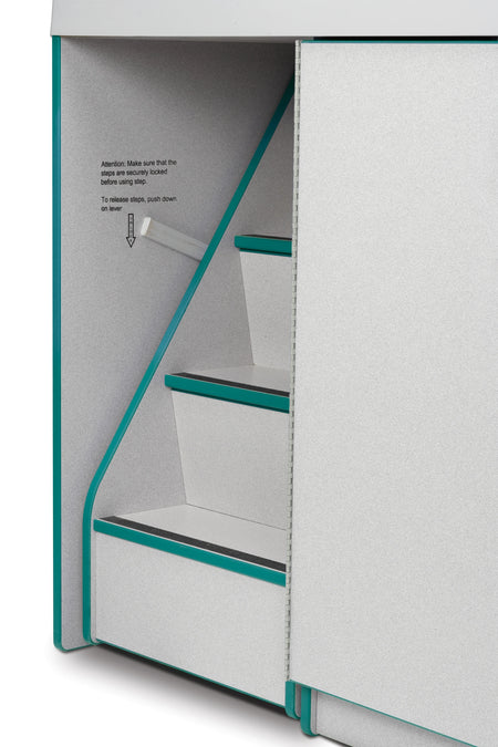 Rainbow Accents® Diaper Changer with Stairs - Left - Teal
