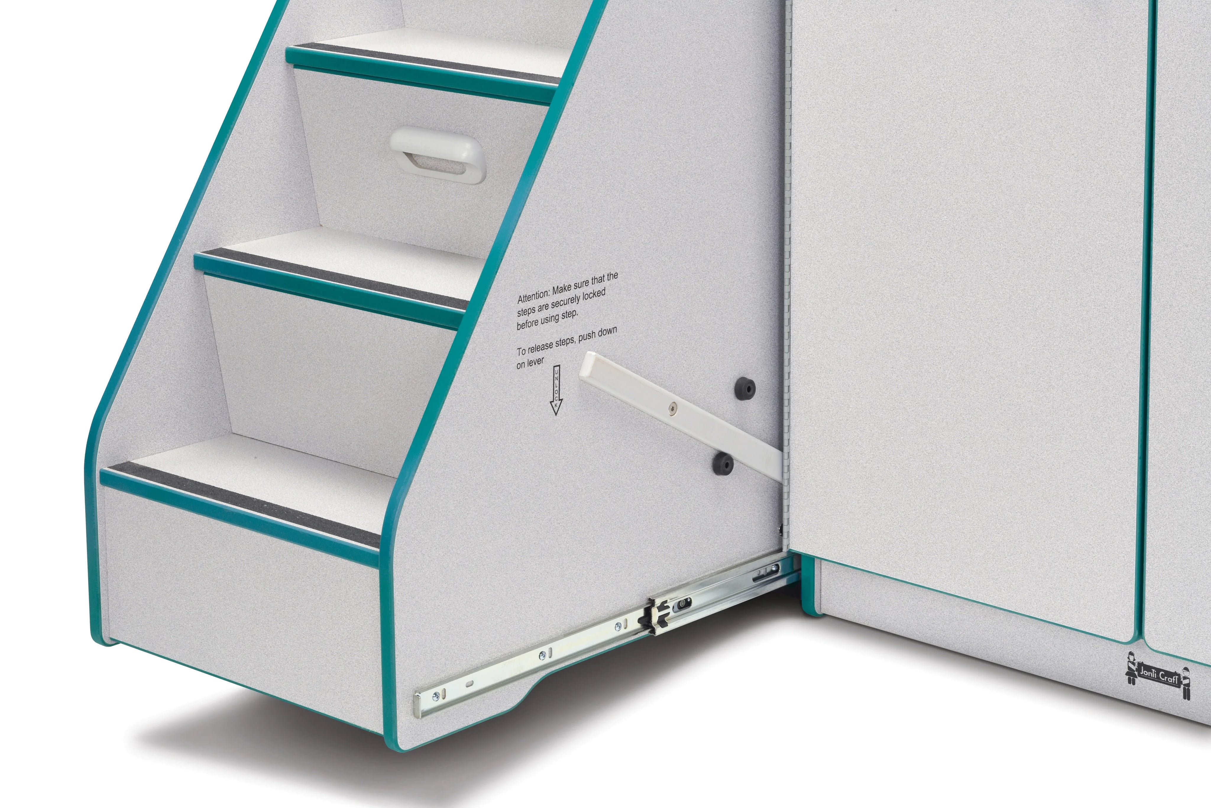 Rainbow Accents® Diaper Changer with Stairs - Left - Teal