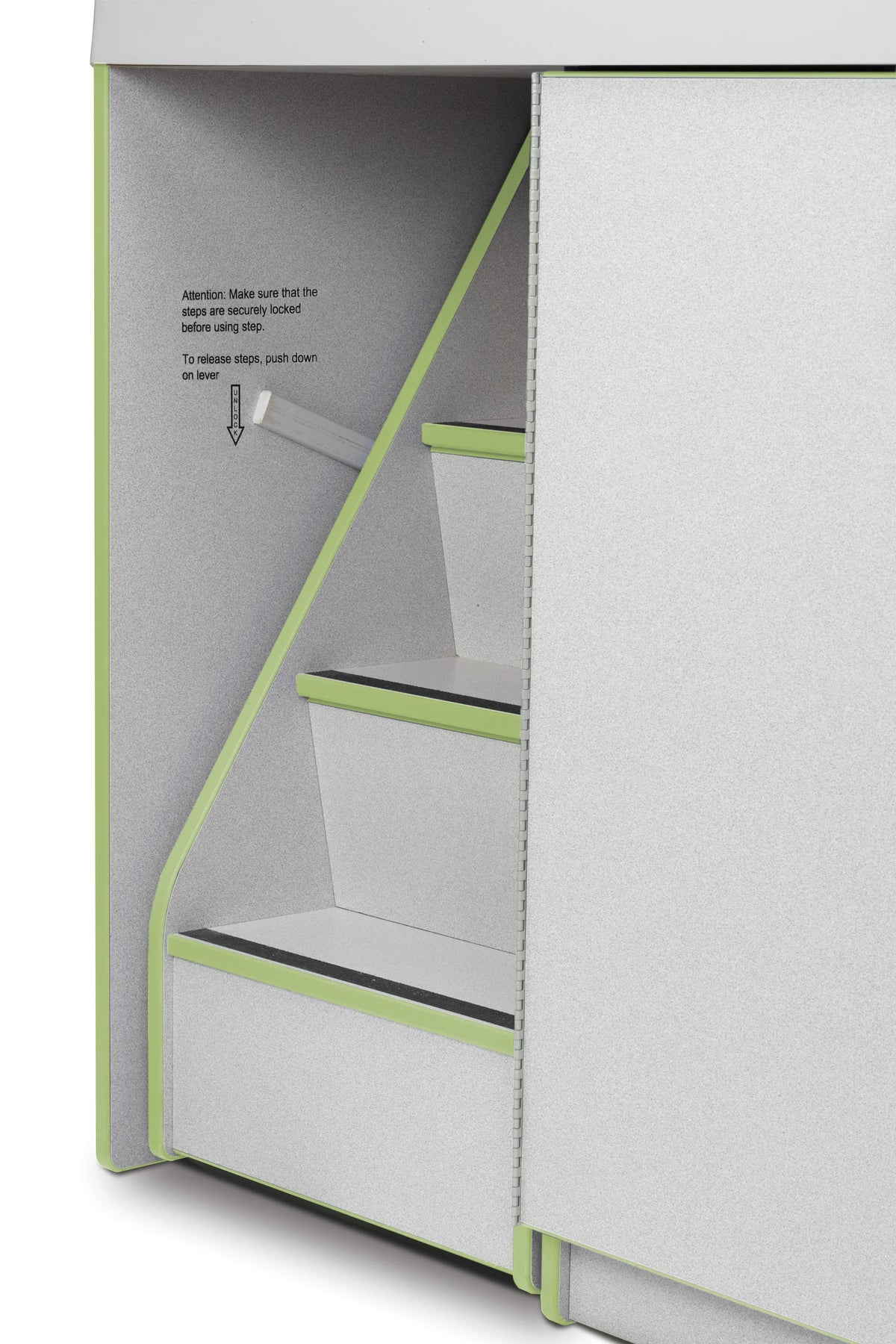 Rainbow Accents® Diaper Changer with Stairs - Left - Key Lime Green