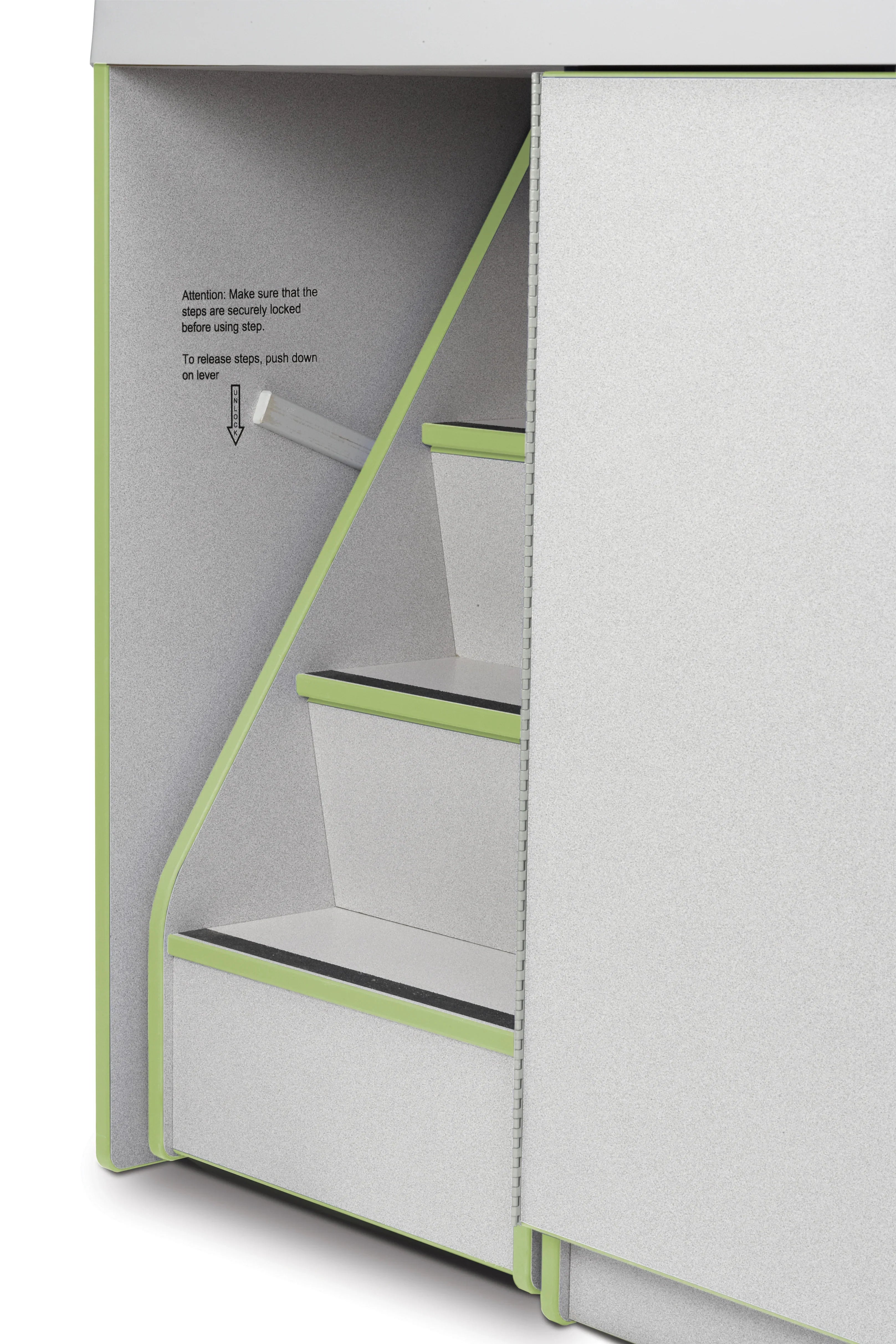 Rainbow Accents® Diaper Changer with Stairs - Left - Key Lime Green