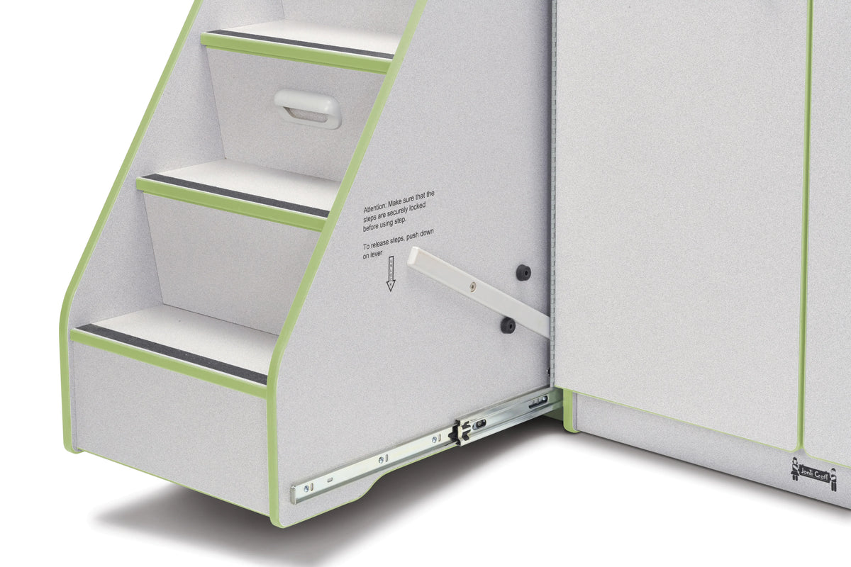 Rainbow Accents® Diaper Changer with Stairs - Left - Key Lime Green