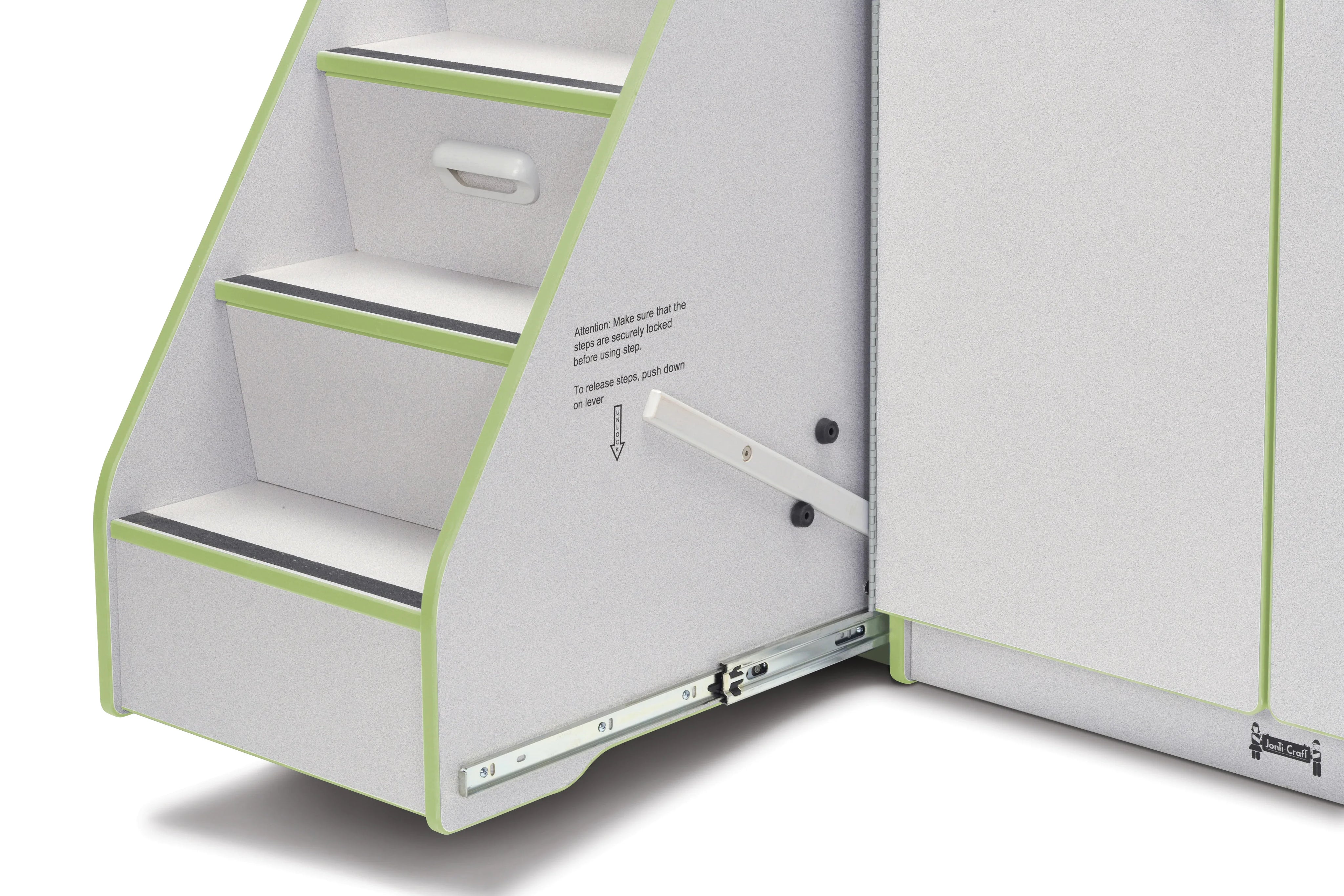 Rainbow Accents® Diaper Changer with Stairs - Left - Key Lime Green