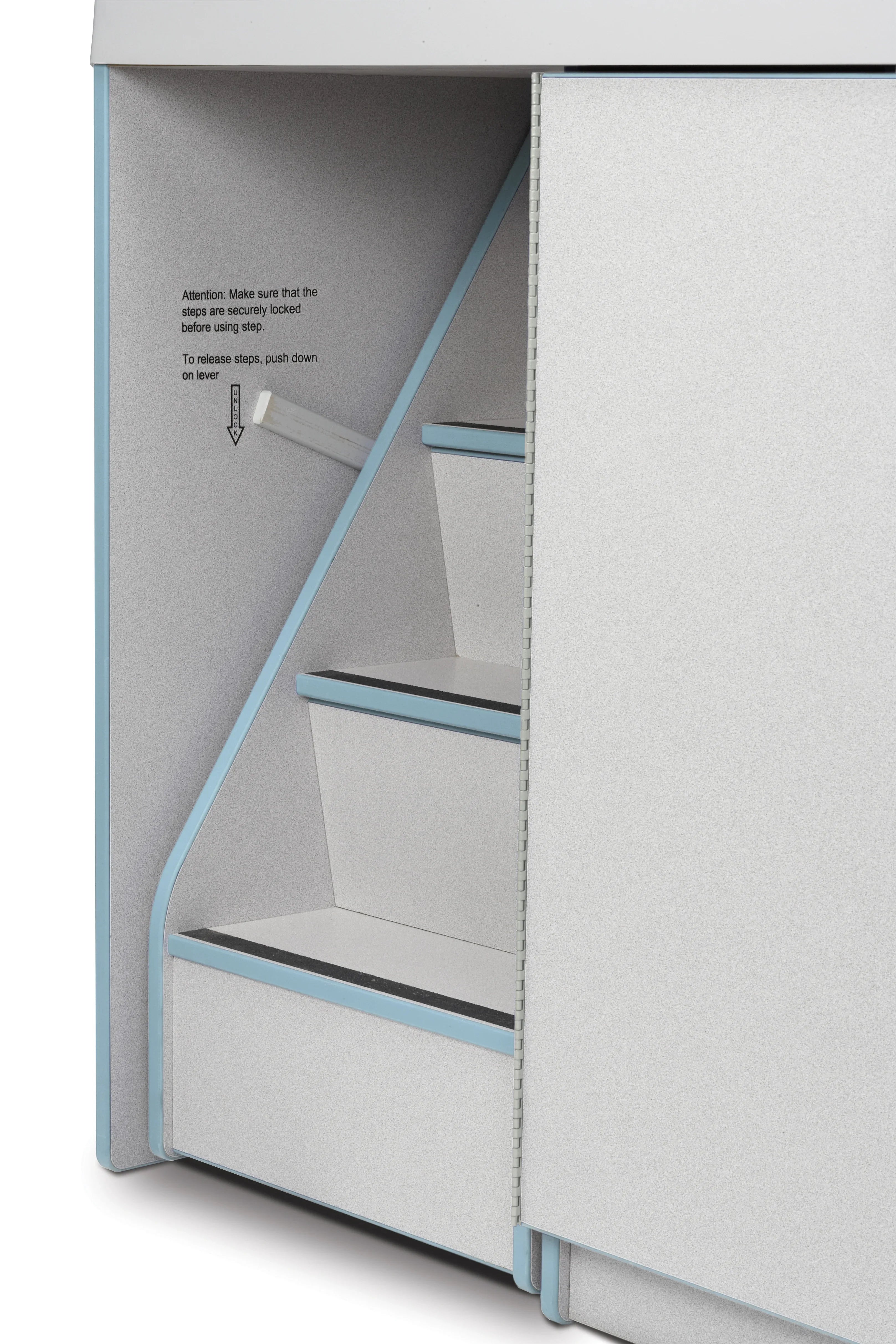 Rainbow Accents® Diaper Changer with Stairs - Left - Coastal Blue