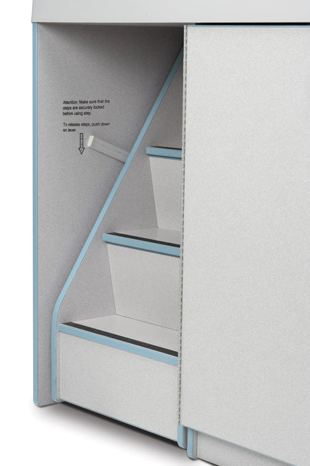 Rainbow Accents® Diaper Changer with Stairs - Left - Coastal Blue