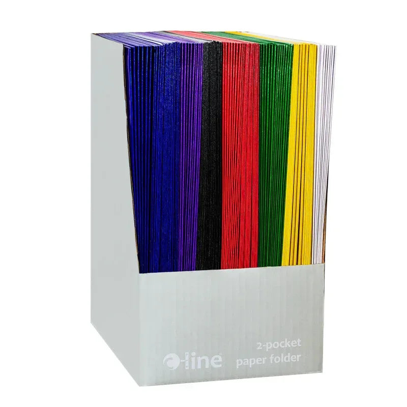 Paper Portfolio Without Prongs, Assorted, Pack of 100