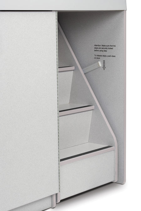 Rainbow Accents® Diaper Changer with Stairs - Right - Gray