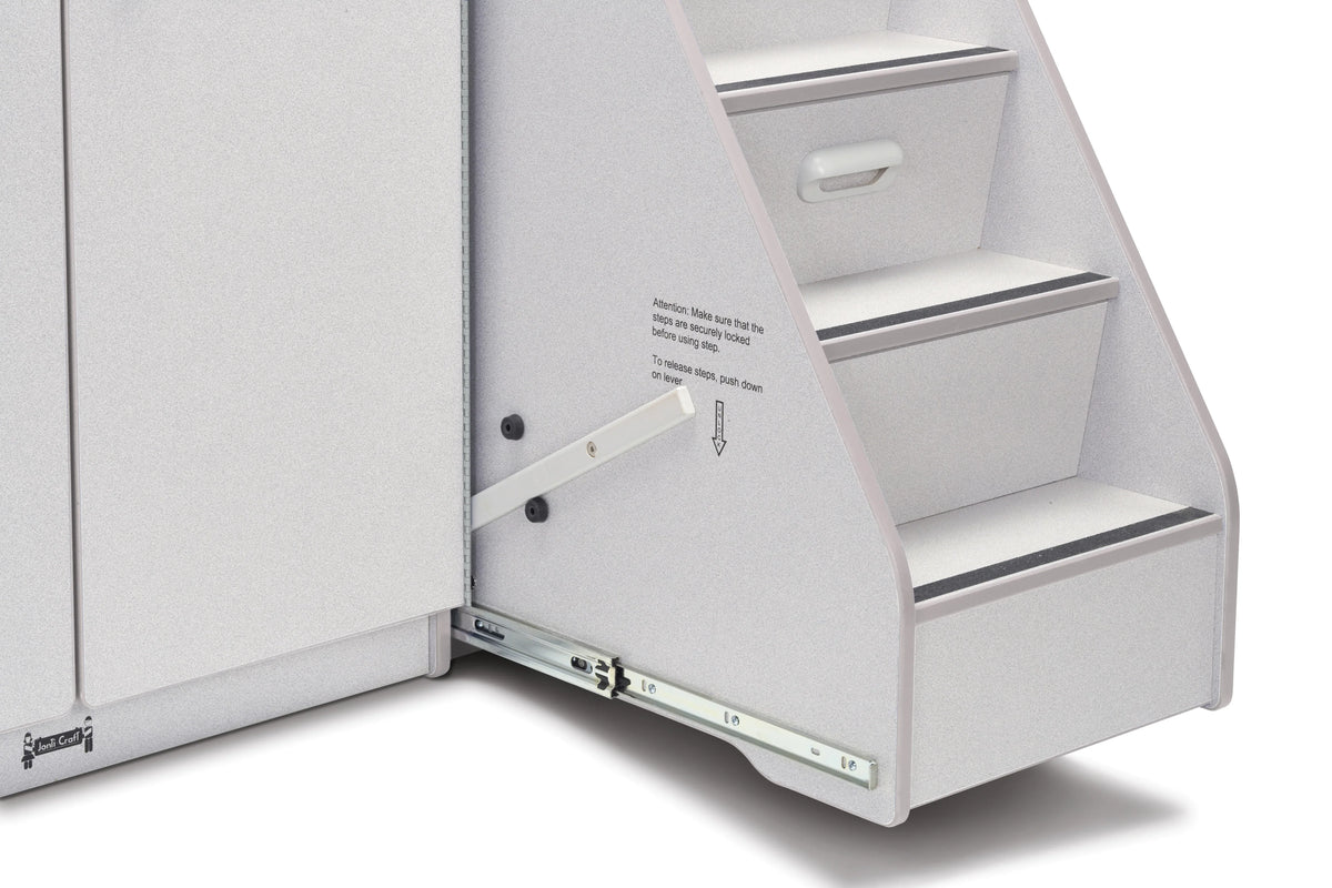 Rainbow Accents® Diaper Changer with Stairs - Right - Gray